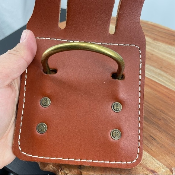 CLC Custom Leathercraft Heavy Duty Belt Loop Hammer Holder brown leather brass - Picture 2 of 3